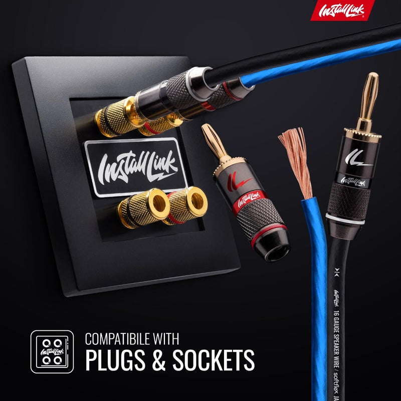Install Link 16 AWG Gauge Speaker Wire Cable (30 Feet) Stereo, Car or Home Theater, CCA - Image 4